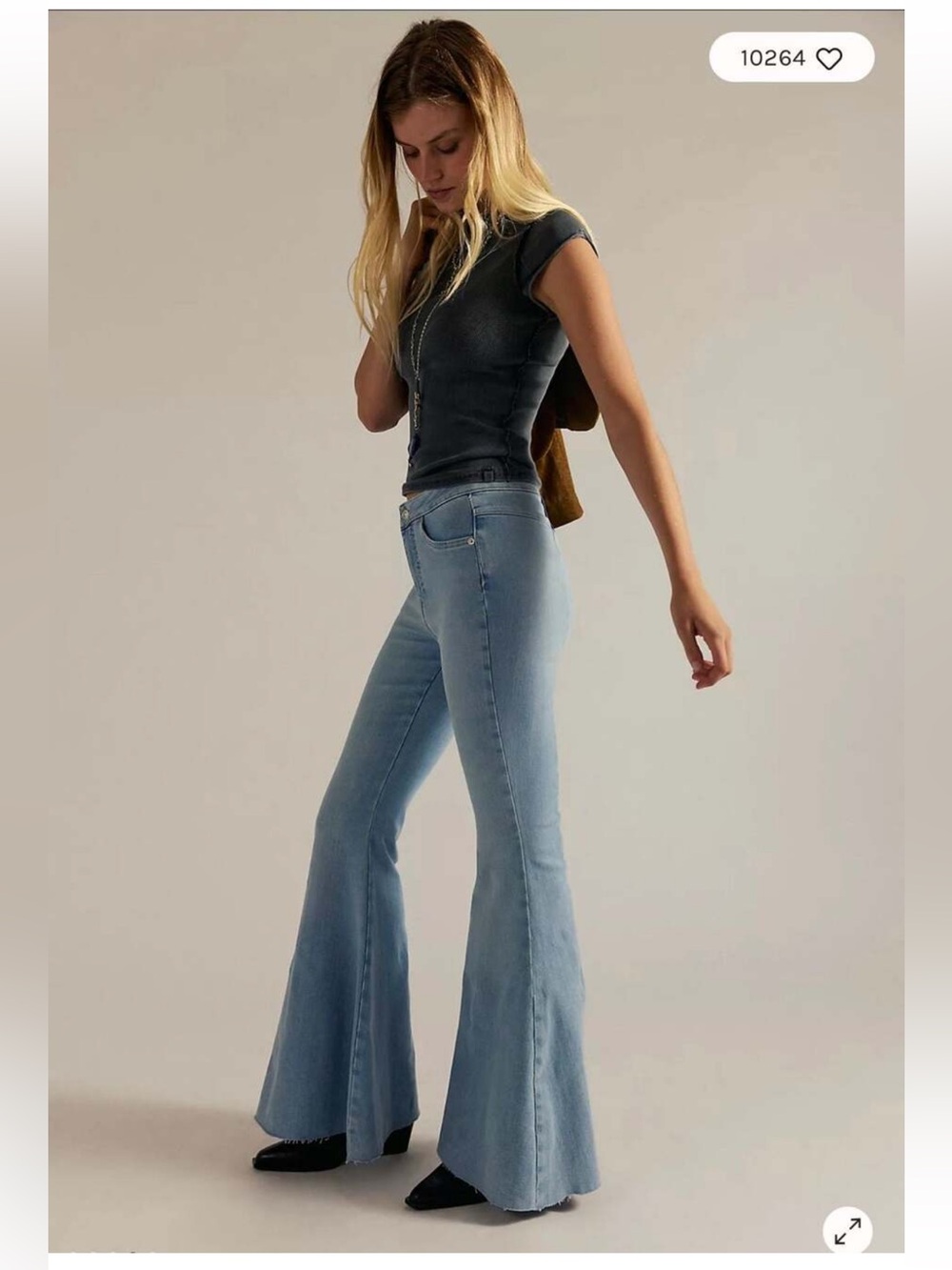 We the Free CRVY High Rise Lace Up Back Flare Jeans Size 32 NWOT